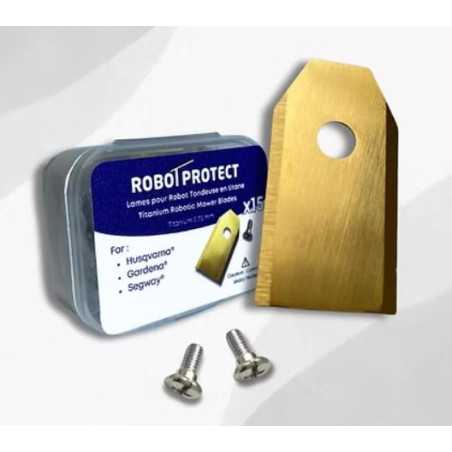 15 Lames robot tondeuse en Titane - compatibles Husqvarna Gardena Segway