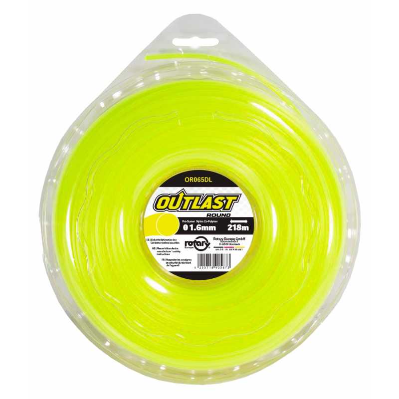 Round brushcutter line Ø1.6 mm / 218 m Fluorescent Yellow – OUTLAST – OR065DL-12