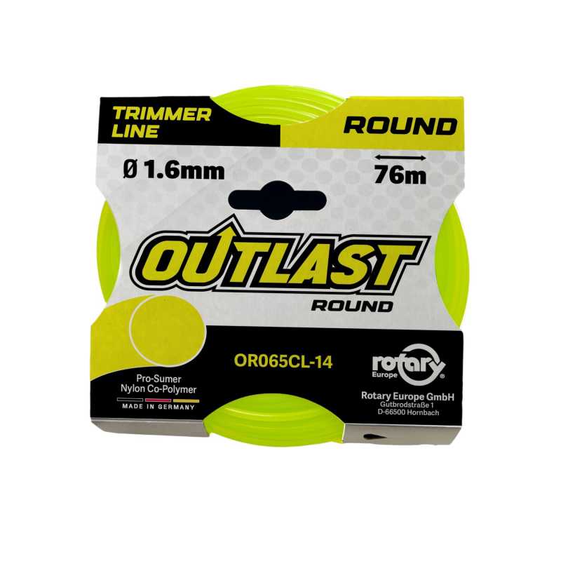 Round brushcutter line Ø1.6 mm / 76 m Fluorescent Yellow – OUTLAST – OR065CL-14