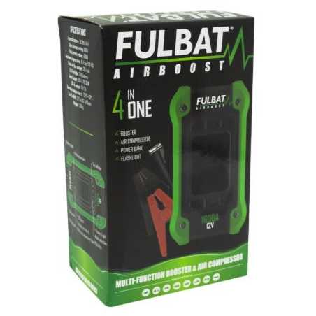 Booster Fulbat AirBoost 1600A + Compresseur 4 en 1 - Démarreur tondeuse, moto et voiture