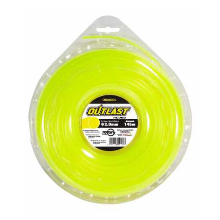 Round trimmer line Ø2.0mm/145m Fluorescent Yellow - OUTLAST - OR080DL-12