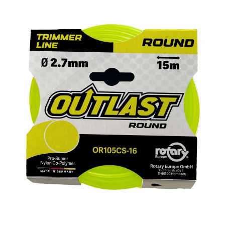 Round trimmer line Ø2.7mm/15m Fluorescent Yellow - OUTLAST - OR105CS-16