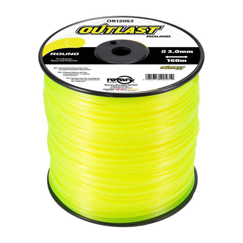 Motorsensen-Mähfaden rund Ø3mm/160m Leuchtgelb - OUTLAST - OR120S3-9