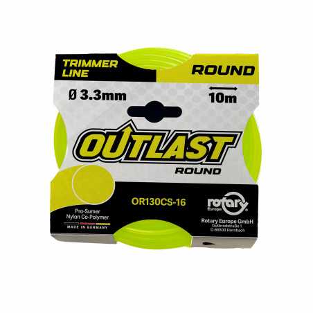 Hilo para desbrozadora redondo Ø3,3mm/10m Amarillo flúor - OUTLAST - OR130CS-16