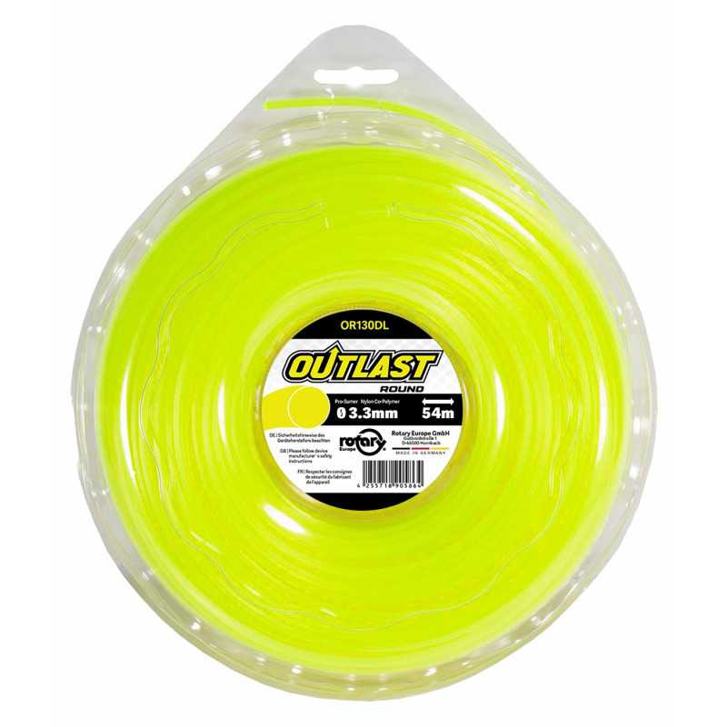 Round brushcutter line Ø3.3mm/54m Fluorescent yellow - OUTLAST - OR130DL-12