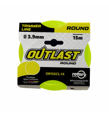 Fil débroussailleuse rond Ø3,9mm/15m Jaune fluo - OUTLAST - OR155CL-14