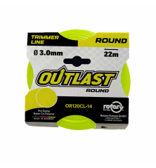 Fil débroussailleuse rond Ø3,0mm/22m Jaune fluo - OUTLAST - OR120CL-14