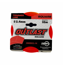 Motorsensen-Mähfaden vierkant ø2,4mm/32m Leuchtrot - OUTLAST - OS095CL-14