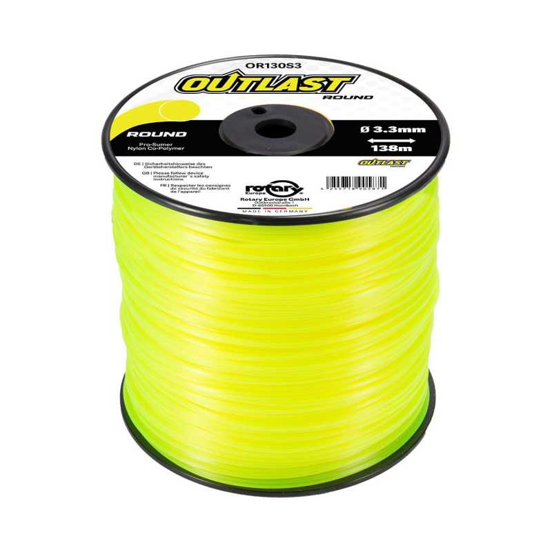 Round trimmer line Ø3.3mm/138m Fluorescent Yellow - OUTLAST - OR130S3-9