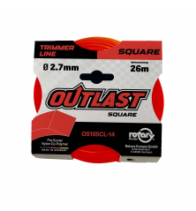 Vierkant-Freischneiderfaden Ø2,7mm/26m Neon-Rot - OUTLAST - OS105CL-14