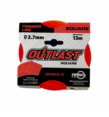 Vierkant-Freischneiderfaden Ø2,7 mm/13 m Neon-Rot - OUTLAST - OS105CS-16