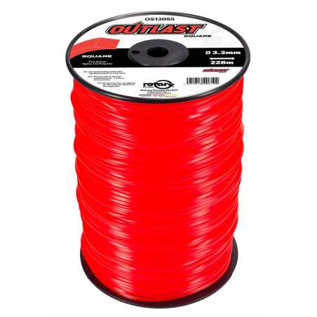 Square brushcutter line Ø3.3mm/228m Neon red - OUTLAST - OS130S5-6