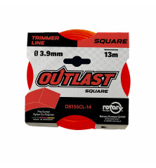Motorsensen-Mähfaden vierkant Ø3,9mm/13m große Spule Leuchtrot – OUTLAST – OS155CL-14
