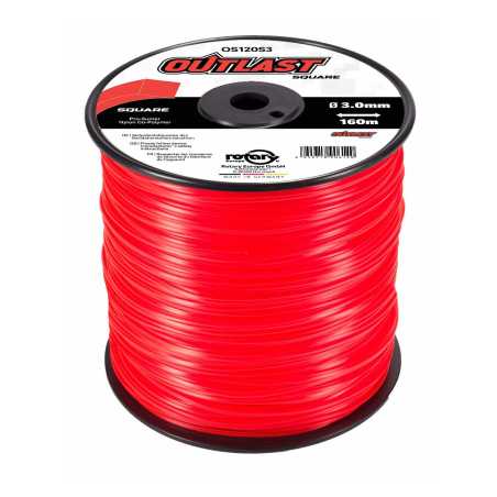 Vierkant-Freischneiderfaden Ø3,0mm/160m Neon-Rot - OUTLAST - OS120S3-9
