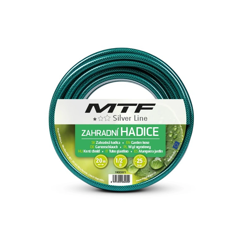 Mangueira de rega Silver Line 1/2" 20 m – MTF – 3 camadas 25 bar – 1VOZ2071 Mangueira de rega Silver Line 1/2" 20 m – MTF – 3 camadas 25 bar – 1VOZ2071