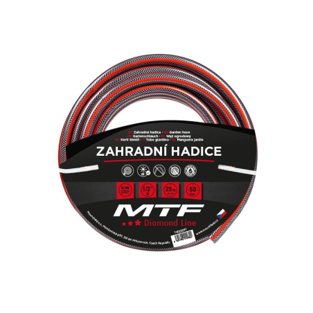 Tuyau d'arrosage Diamond Line Red 1/2" 25m – MTF – 4 couches 50 bar – 1VOZ2091
