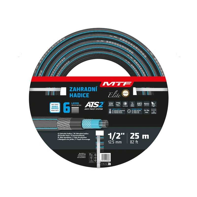 Tuyau d'arrosage Elite 1/2" 25m – MTF – 6 couches 30 bar – 1VOZ2088