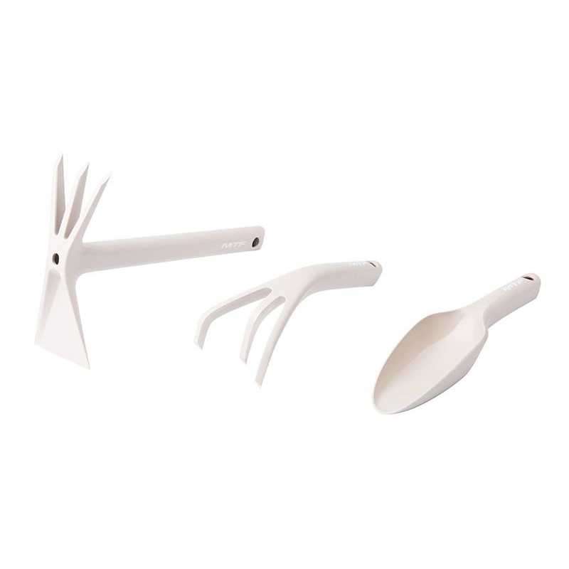 Set d'outils de jardin à main Cappuccino 3 outils – MTF – Transplantoir/cultivateur/bineuse – 1ZST3256