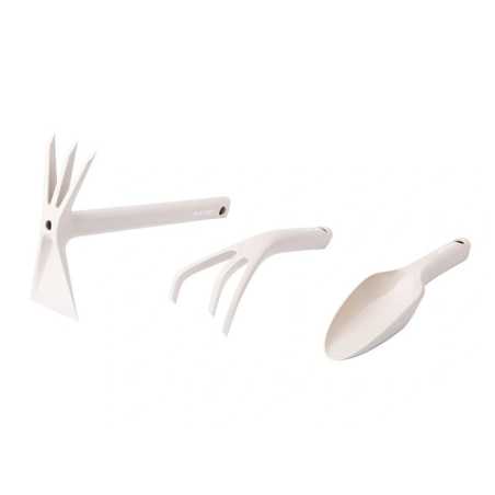 Set d'outils de jardin à main Cappuccino 3 outils – MTF – Transplantoir/cultivateur/bineuse – 1ZST3256