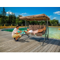 Balancelle de jardin Rio brun Acier – MTF – 3 places – 2NAB3063