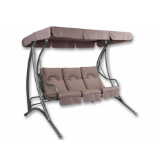 Balancelle de jardin Rio brun Acier – MTF – 3 places – 2NAB3063