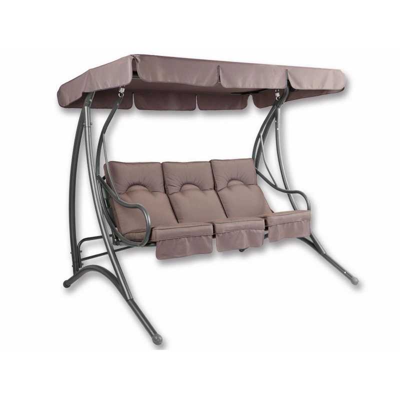 Balancelle de jardin Rio brun Acier – MTF – 3 places – 2NAB3063