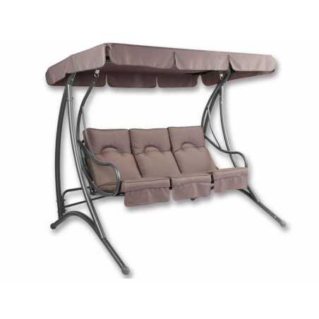 Balancelle de jardin Rio brun Acier – MTF – 3 places – 2NAB3063