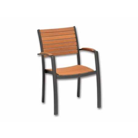 Fauteuil de jardin Flamingo Bois d'eucalyptus – MTF – Empilable – 2NAB2153