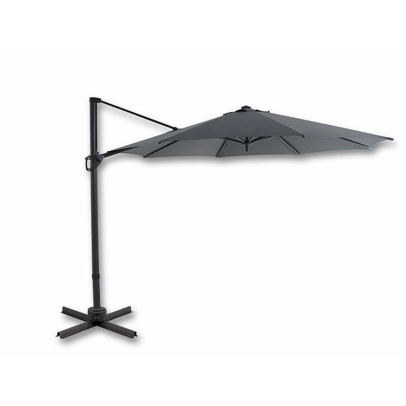 Parasol excéntrico Borneo Ø350 cm – MTF – lona gris con asa – 2NAZ0241
