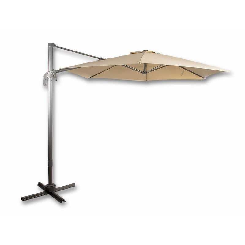Parasol recto Santorini Ø300 cm – MTF – lona natural con manivela – 2NAZ0244 Parasol recto Santorini Ø300 cm – MTF – lona natural con manivela – 2NAZ0244