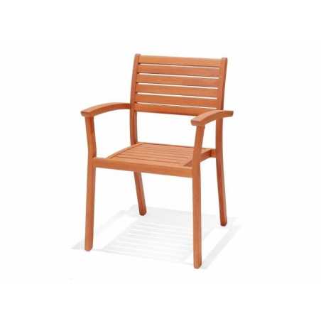 Fauteuil de jardin Orlando Bois d'eucalyptus – MTF – Empilable – 2NAB2197