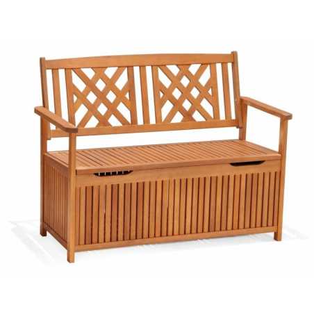Banc de jardin avec rangement Orlando Bois d'eucalyptus – MTF – 2 places – 2NAB2198