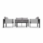 Conjunto de salón de jardín bajo Relax gris 4 piezas – MTF – acero / poliéster – 3EXN0056 Conjunto de salón de jardín bajo Relax gris 4 piezas – MTF – acero / poliéster – 3EXN0056