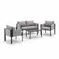 Conjunto de salón de jardín bajo Relax gris 4 piezas – MTF – acero / poliéster – 3EXN0056 Conjunto de salón de jardín bajo Relax gris 4 piezas – MTF – acero / poliéster – 3EXN0056