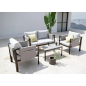 Conjunto de salón de jardín bajo Relax gris 4 piezas – MTF – acero / poliéster – 3EXN0056 Conjunto de salón de jardín bajo Relax gris 4 piezas – MTF – acero / poliéster – 3EXN0056