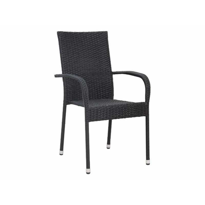 Silla de jardín Margarita Ratán sintético negro – MTF – Apilable – 3EXN0028 Silla de jardín Margarita Ratán sintético negro – MTF – Apilable – 3EXN0028