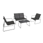 Conjunto de salón de jardín bajo Riviera negro 4 piezas – MTF – acero / textilene – 3EXN0054 Conjunto de salón de jardín bajo Riviera negro 4 piezas – MTF – acero / textilene – 3EXN0054