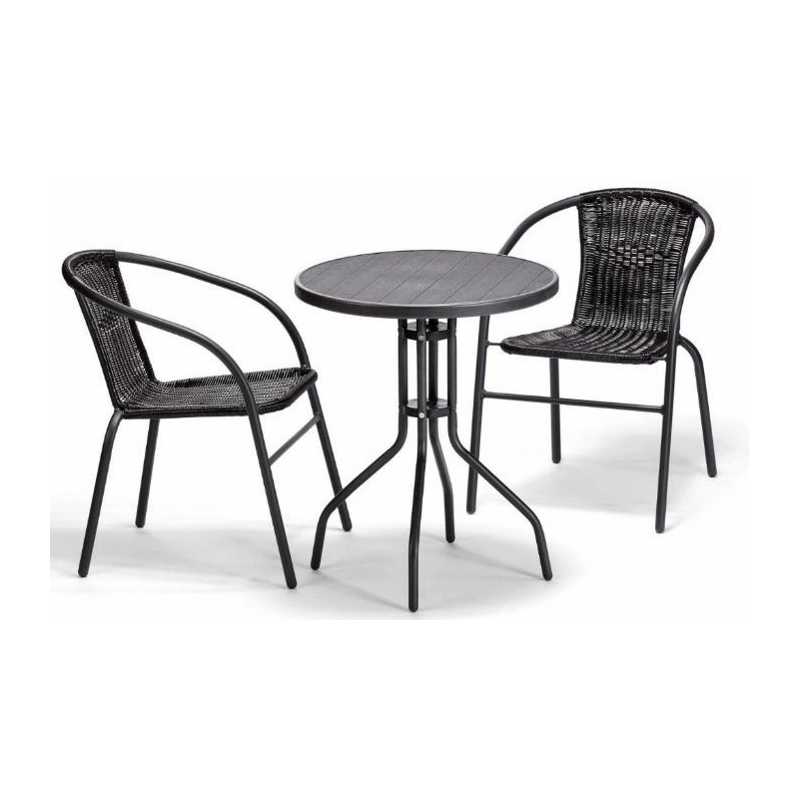 Conjunto bistró para balcón negro – MTF – acero / vidrio – 3EXN0053