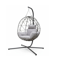 Casablanca hanging chair – MTF – Black steel/rattan – 3EXN0059
