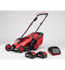 Pack tondeuse à batterie Mountfield, avec 1 chargeur rapide et 2 batteries