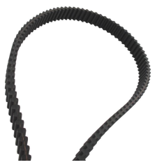 Black synchronized blade belt with double toothing