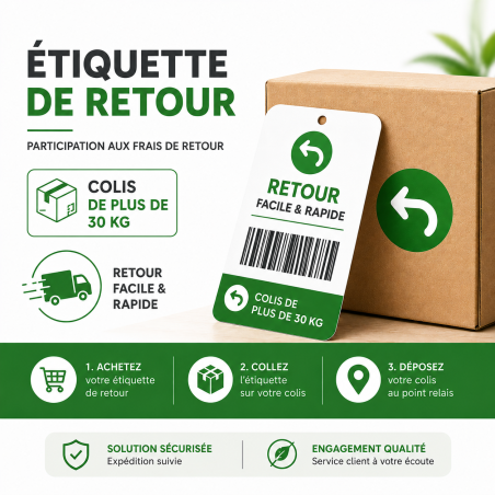 Participation aux frais de retour - Génération d’étiquette pour colis de plus de 30 kg