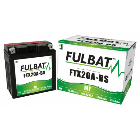 FTX20L-BS SEPARATE ACID BATTERY (SUPPLIED) 12V 18.9 Ah 175-87-155 - / + - FULBAT - Battery and cell - Jardinaffaires 
