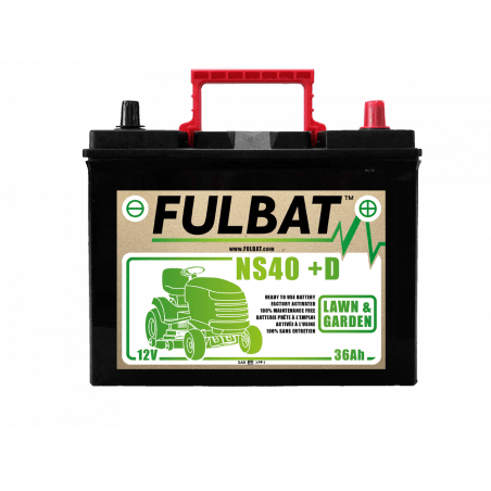 BATERIA NS40 (+D) Ca/Ca 12V 36 Ah 195-126-221 - / + - FULBAT - Bateria e célula - Jardinaffaires 