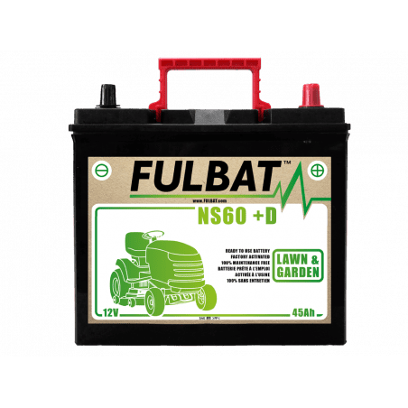 BATTERIE NS60 (+D) Ca/Ca 12V 45 Ah 236-128-222 - / + - FULBAT - Batterie - Jardin Affaires