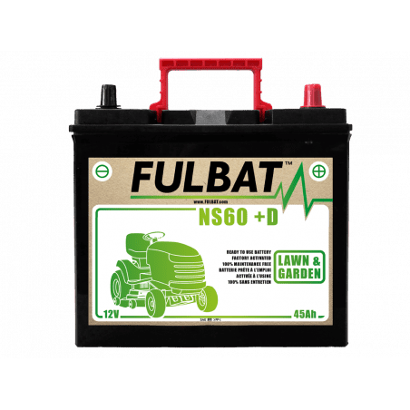 BATTERIA NS60 (+D) Ca/Ca 12V 45 Ah 236-128-222 - / + - FULBAT - Batteria e cella - Jardinaffaires 