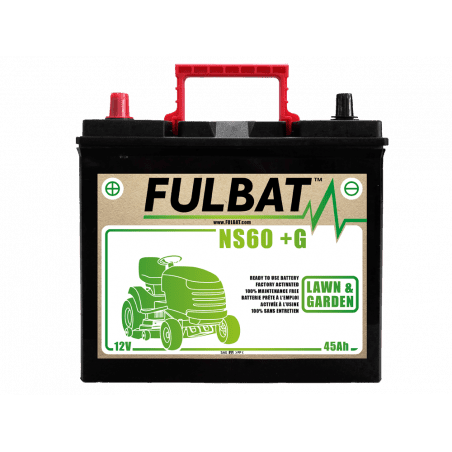 BATERIA NS60 (+G) Ca/Ca 12V 45 Ah 236-128-222 + / - - FULBAT - Bateria e célula - Jardinaffaires 