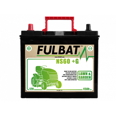 BATTERIE NS60 (+G) Ca/Ca 12V 45 Ah 236-128-222 + / - - FULBAT - Batterie - Jardin Affaires
